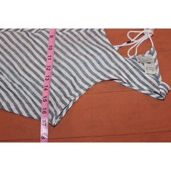 JOIE Womens Striped Linen Sleeveless Maxi Dress With Tie Back Detail Size M - Picture 4 of 9